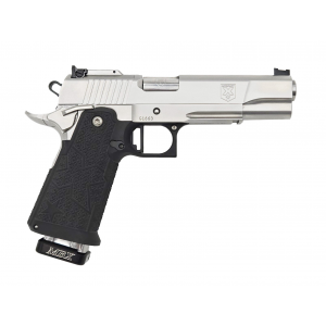 Accuracy X Gunfighter Pro 9mm 5 Barrel 1 17rd Magazine Optics Ready Satin Stainless CarbonPoly Grip Pistol Pistol