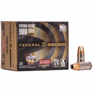 Federal Premium Personal Defense Luger Hydra-Shok JHP Ammo