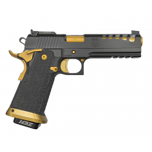 Accuracy X PRO D1 Delta 9mm 5 Gold Barrel 1 17rd Magazine Optic Ready CarbonPoly Grip BlackSTAR w Gold Pistol