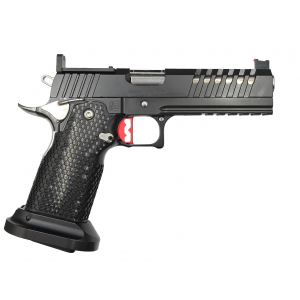 Masterpiece Arms DS9 Hybrid Black Slide  Frame Stainless Barrel Red Anodize Trigger 9mm 5 Barrel 2 Magazines RMR Cut Pistol