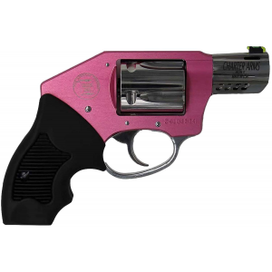 Charter Arms 53812 Off Duty Coyote 380 ACP 5rd 2 Stainless Ported Barrel High Polished Cylinder Pink Aluminum Frame Black Finger Grooved Rubber Grip Concealed Hammer