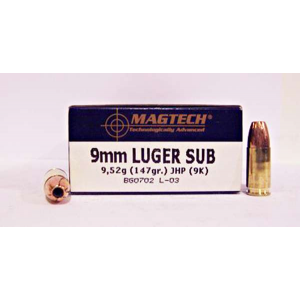 Magtech RangeTraining Luger Subsonic JHP Ammo