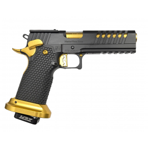 Masterpiece Arms DS9 LOC 9mm 5 Barrel 2 Magazines Black  Gold Optics Ready Pistol