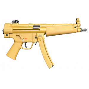 HK 81001078 SP5 RAL8000 9mm 301 886 NavyStyle Threaded Barrel FDE Receiver FDE Grip FDE Pistol