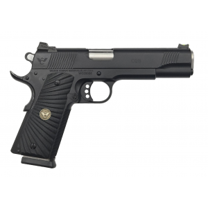 Wilson Combat CQB Full Size 9mm 5 101 Black Armor Tuff Carbon Steel Beavertail Frame G10 Starburst Pistol