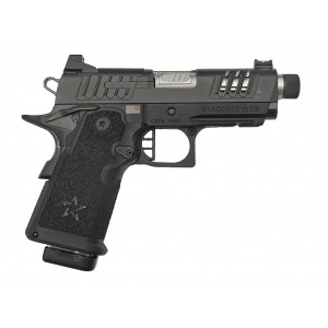 Staccato 2011 CS V3 9mm 35 Stainless Threaded Bull Barrel 2 Magazines AL Frame w Compact Grip Optics Ready DLC Slide Flat Trigger X Serrations Pistol