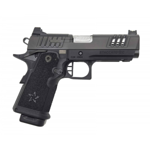 Staccato 2011 C, 9mm, 4.0 Barrel, 2 Magazines, Compact Grip, Optics Ready, DLC Slide, Flat Trigger, X-Series Serrations Pistol