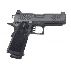 Staccato 2011 C, 9mm, 4.0 Barrel, 2 Magazines, Full Size Grip, Optics Ready, DLC Slide & Barrel, Flat Trigger, Pistol