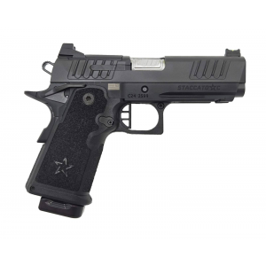 Staccato 2011 C, 9mm, 4.0 Barrel, 2 Magazines, Compact Grip, Optics Ready, DLC Slide, Flat Trigger, Pistol