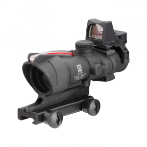 Trijicon ACOG  4x 32mm Obj 36.80 ft @ 100 yds FOV Matte Black Finish Dual Illuminated Red Chevron 223 Ballistic