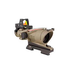 Trijicon 100553 ACOG  4x 32mm Obj 36.80 ft @ 100 yds FOV Flat Dark Earth Finish Dual Illuminated Red Crosshair 223