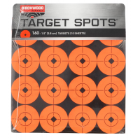 Birchwood Casey 33904 Target Spots  Self-Adhesive Paper 1.50 Bullseye Black Target Paper w/Orange Target 16 Per Page, 10 Pages Per Pack