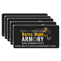 5 PACK of Stickers - RC Rectangle 4 x 2 White Paper High Gloss Permanent - BattleHawk Armory