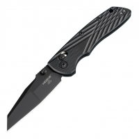 Deka Manual Folder: 3.25 Wharncliffe Blade - Black Cerakote Finish, Solid Black G10 Frame