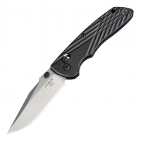 Deka Manual Folder: 3.25 Clip Point Blade - Tumbled Finish, Solid Black G10 Frame