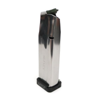 MBX Extreme 141.25mm 9mm Magazine w/ Slide Lock Follower, Stainless Tube, Right-Handed Mag Catch, Black Basepad