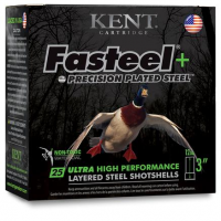 Kent Fasteel + Precision Plated Steel Waterfowl Shotshells 12 GA 3 1-1/4oz #BB & #2 25rds