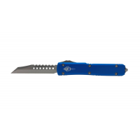 Microtech 119-10BLS Ultratech Warhound Stonewash Standard, Blue Handle & Silver Blade OTF Automatic Knife