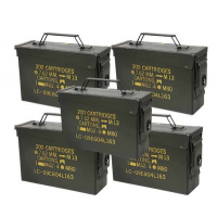 Military Surplus M19A1 30 Cal Metal Ammo Can, Good Condition 5 PACK