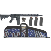 F-1 FIREARMS FDR-15 223 WYLDE - 5.56 16 MLOK STARS & STRIPES RIFLE KIT w/ 3 Amend2 30rd Mags, USA Tactical 42 Case, & Crimson Trace CTS-25 Red Dot