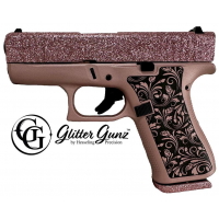 GLOCK 43X 9MM VINTAGE ROSE GOLD GLITTER GUNZ