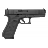 Glock PA225S201 G22 Gen5 40 S&W 4.49 10+1 Black nDLC Steel w/Front Serrations Slide Black Rough Texture Interchangeable Backstraps Grip Fixed Sights