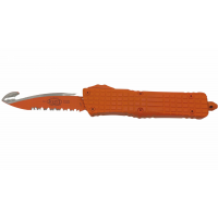 Microtech 601-3CORHS Combat Troodon HS Rescue Frag Full Serrated, Orange Cerakote Handle & Orange Blade