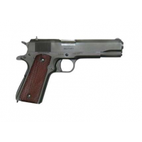 Global Defense GDMILBK455 Military 45 ACP 5 9+1 Matte Black Steel Frame & Slide with Rear Serrations Textured Wood Grip