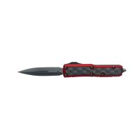 Microtech 126-10RDBIS Daytona D/E Stonewash Standard, Red Handle w/ Stonewash Bubble Inlay OTF Automatic Knife