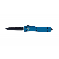 Microtech 122-3TQ Ultratech D/E Full Serrated, Turquoise Handle & Black Blade OTF Automatic Knife