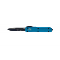 Microtech 121-2TQ Ultratech S/E Partial Serrated, Turquoise Handle & Black Blade OTF Automatic Knife