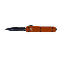 Microtech 122-2OR Ultatech D/E Partial Serrated, Orange Handle & Black Blade OTF Automatic Knife