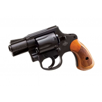 Rock Island 51280 Revolver M206 Spurless Single/Double 38 Special 2 6 Wood Black Parkerized