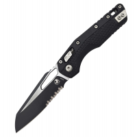 Microtech 210T-2PMBK MSI S/E Tri-Grip Polymer Black Partial Serrated