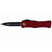 Microtech 702-3 RD D/E Black Full Serrated Red