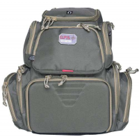 G*Outdoors GPS-1711BPRK Handgunner Range Backpack with 4 Gun Cradle Rifle Green w/Khaki Trim