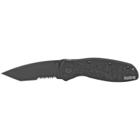 Kershaw 1670TBLKST Blur  3.40 Tanto Part Serrated DLC Black 14C28N Sandvik Stainless Steel Black Anodized Aluminum Handle Folding