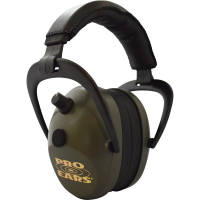 Pro Ears PEG2SMG Pro Ears Gold II Electronic 26 dB Over the Head Green Ear cups w/Black Band & Gold Logo