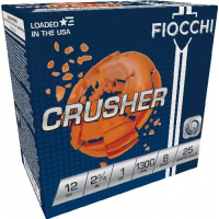 FIOCCHI 12GA. 2.75 1300FPS. 1OZ. #8 CRUSHER SHOTGUN AMUNITION 250rd CASE