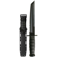 Ka-Bar 1245 Tanto  8 Tanto Part Serrated 1095 Cro-Van Kraton G Black Handle Fixed