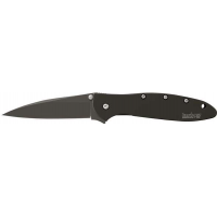 Kershaw 1660CKT Leek  3 Drop Point Plain DLC Black 14C28N Sandvik Stainless Steel DLC Black 410 Stainless Handle Folding