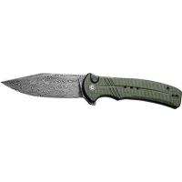 CIVIVI KNIFE COGENT 3.47 GREEN MICARTA/DAMASCUS BTTN LK