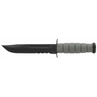 KA-BAR FIGHTING/UTILITY KNIFE 7 SERR W/PLASTIC STH. F-GREEN