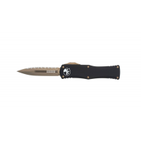 Microtech 702-15 Hera D/E Bronzed Full Serrated Blade Black Handle OTF Automatic Knife