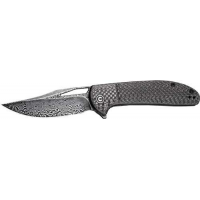 CIVIVI KNIFE ORTIS 3.25 TWILL CARBON FIBER/BLACK DAMASCUS