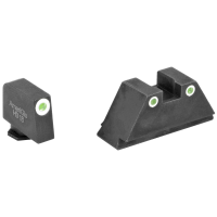 AmeriGlo GL329 Tall Suppressor Height Sight Fits Glock (Except 42) Tritium Green w/White Outline Front Tritium Green w/White Outline Rear