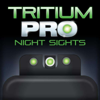 Truglo TG231G2W Tritium Pro High Set Glock 20,21,25,28-32,37,40-41 Square Front/U-Notch Rear Green w/White Outline Green Black