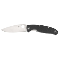 Spyderco C142GP Resilience  4.25 Drop Point Plain G10 Black Handle Folding