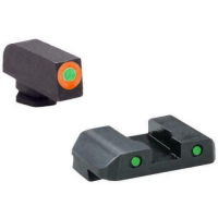 AmeriGlo GL434 Hackathorn  Fits Glock 20/21 Tritium Green w/Orange Outline Front Steel Black Rear