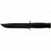 Ka-Bar 1212 Fighting/Utility  7 Clip Point Part Serrated Black 1095 Cro-Van Kraton G Black Handle Fixed